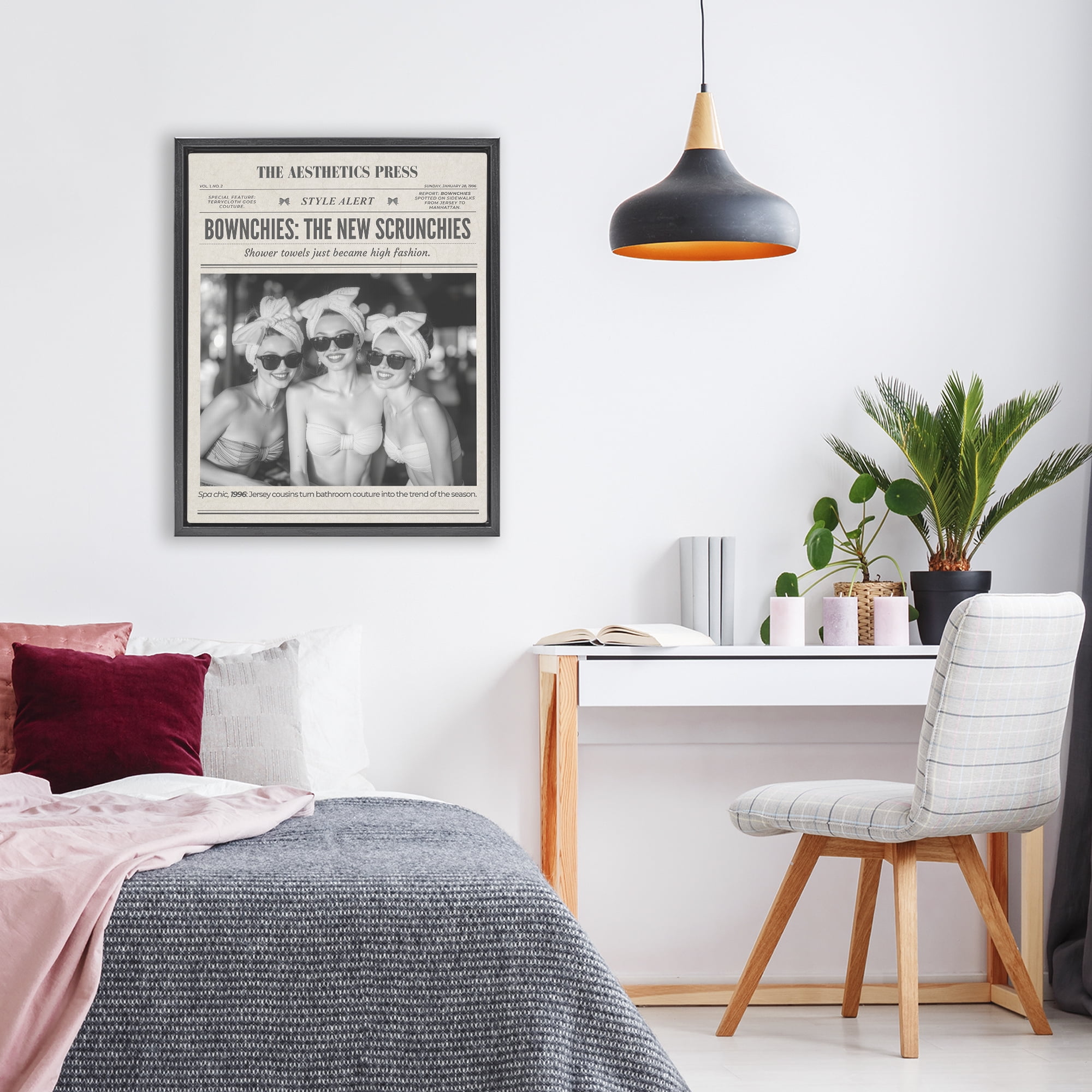 The Aesthetics Press Magazine Black Framed Floater Canvas Wall Art, design by A Barefoot Stylist