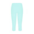 thumbnail image 4 of IDALL Capri Pants for Women Capri Leggings for Women Plus Size Pants Lounge Pants Women 2025 Cutout Yoga Lightweight Cropped Pants Solid Soft Pajams Pants Summer Pants Light Blue L, 4 of 4