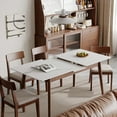 thumbnail image 3 of Homy Casa Extendable Marble Dining Table for 6, Modern Kitchen Table for Family Meals, White, 3 of 7