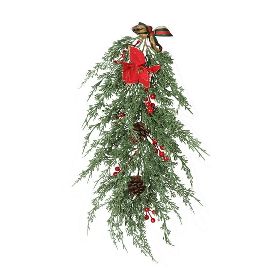 Harpi Christmas Wreaths for Front Door, Winter Decor Artificial Garland Christmas Door Decoration Christmas Home Wall Hanging