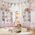 thumbnail image 4 of Homfa 6 Cube Toy Storage, Cube Organizer with Sliding Rack, 3 Drawer Kids Bookcase and Bookshelf, Pink, 4 of 7