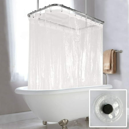Extra Wide Shower Curtain Set 180x70, Wrap Around Bathtub Curtain Rod