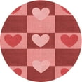 thumbnail image 1 of Ahgly Tapis Rond Lavable en Machine Intérieur Transitionnel Rouge, 3 Pieds Rond, 1 of 7