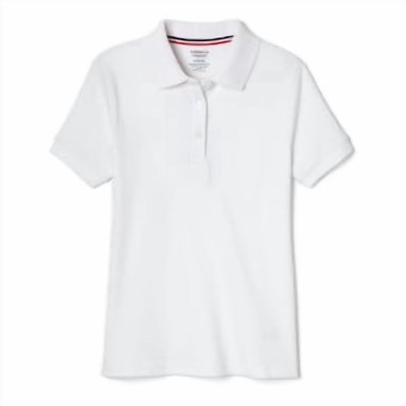 French Toast Girls School Uniform Short Sleeve Picot Collar Interlock Polo Shirt, Sizes 4-20 & Plus