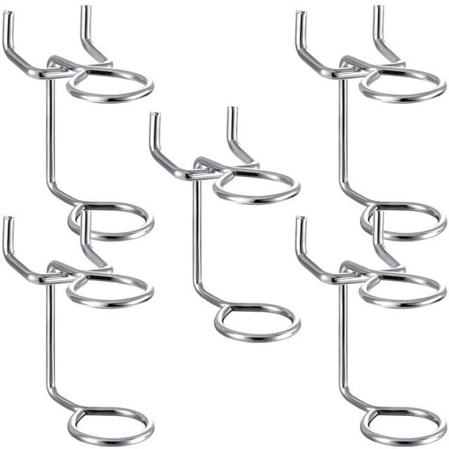 QUMIIRITY 5pcs Pegboard Hooks Heavy Duty Iron Silver Tool Holding for Kitchen