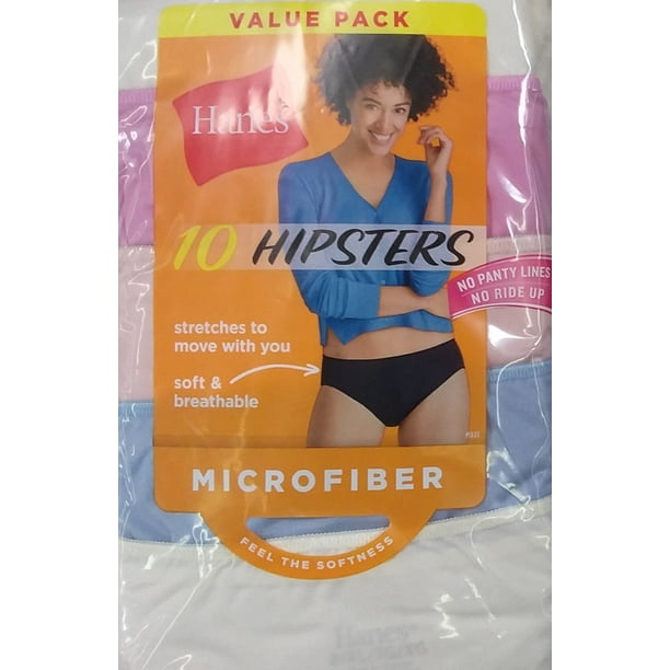 Hanes Hanes Women's Cool Comfort Microfiber Hipster Panties, 10Pack