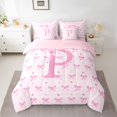 thumbnail image 2 of Homewish Initial P 7-Piece Reversible King Comforter Set for Kids, Princess Design, 2 of 8