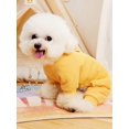 thumbnail image 4 of 1pc Yellow Waffle Grid Four-Legged Pet Clothes For Cats And Dogs, Suitable For Daily Wear, 4 of 5