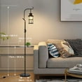 thumbnail image 4 of Vintage Dimmable Floor Lamp with matel Table,Classical Lanterns Standing Lamp, Rustic Farmhouse Floor Lamp with Black and  Finish, for Living Room Bedroom, 4 of 7