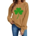 thumbnail image 4 of St. Patrick's Day Sweatshirt for Women Crewneck Long Sleeve Classic Solid Shamrock Graphic Relaxed Fit Comfy Cotton Blend Irish Holiday Clothes, 4 of 6