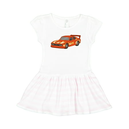 

Inktastic Red Flames Race Car Gift Toddler Girl Dress
