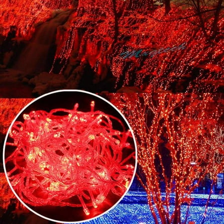 200 LED 50FT RED Fairy String Lights Lamp for Xmas Tree Holiday Wedding Party Decoration Halloween Showcase Displays Restaurant or Bar and Home Garden - Control up to 8