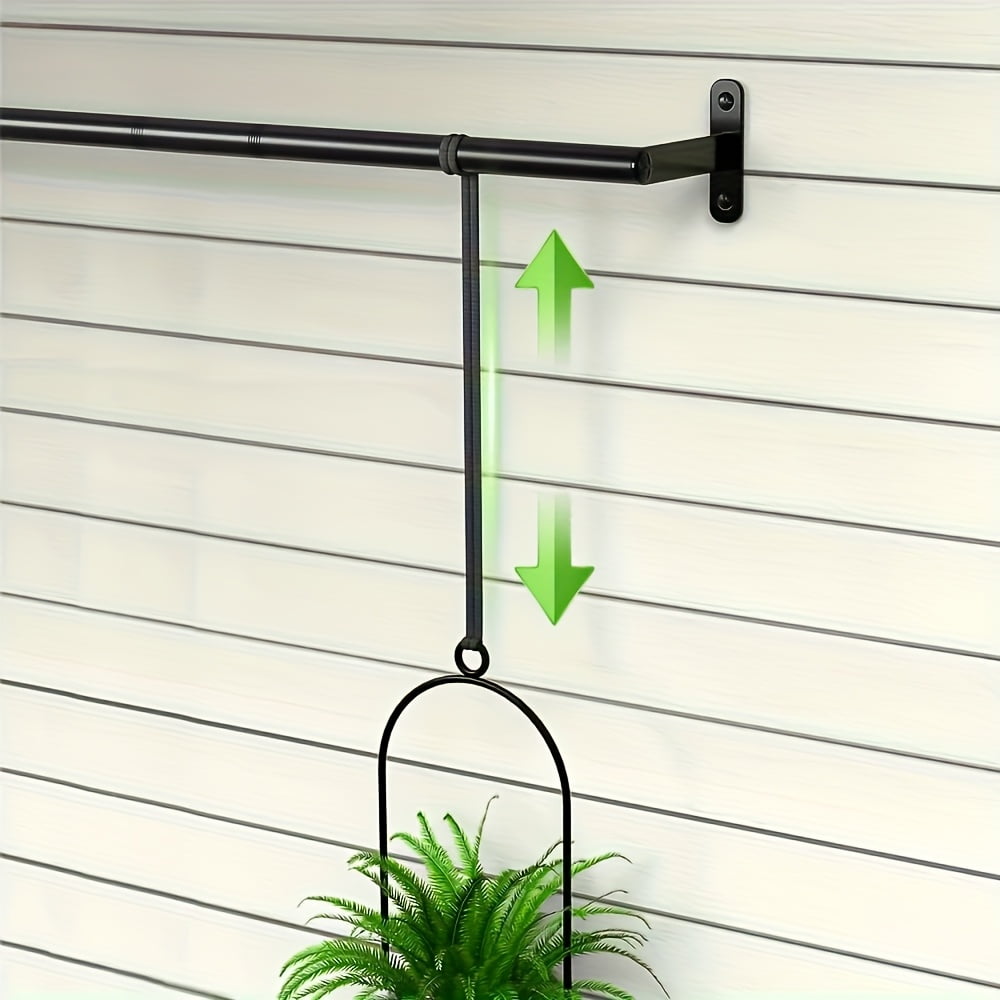 1 Set Adjustable Hanging Planters - Metal Wall Mounted Plant Holder with 3 Plastic Planter Pots for Indoor Herb Garden, Herb Planter Indoor, Balcony Planters & Window Plant Hanger