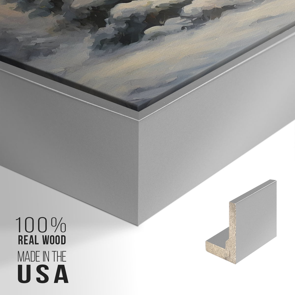Vintage Landscape-CCIII By Wexford Home Framed in Silver Wood Gallery Wrapped Canvas 17 in. x 25 in.
