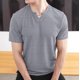 thumbnail image 2 of Camisas de Verano Casuales de Manga Corta de los Hombres Color Sólido V-Cuello Blusa de Fitness, 75% Poliéster 20% Rayón 5% Spandex, 2 of 7