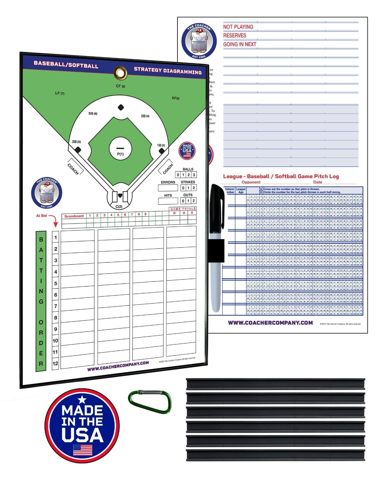 Coacher Magnetic Baseball Lineup Board