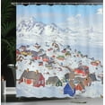 thumbnail image 4 of Ambesonne Farm House Shower Curtain, Frozen Winter Design, 69"Wx84"L, Multicolor, 4 of 5