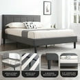 thumbnail image 3 of DeCoro Mornington Upholstered 2.0 Platform Bed w/ Metal Frame, Dark Grey, Queen, 3 of 9