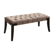 Furniture of America Gabriele Wood and Fabric Contemporary Bedroom Bench with Tufted, Brown