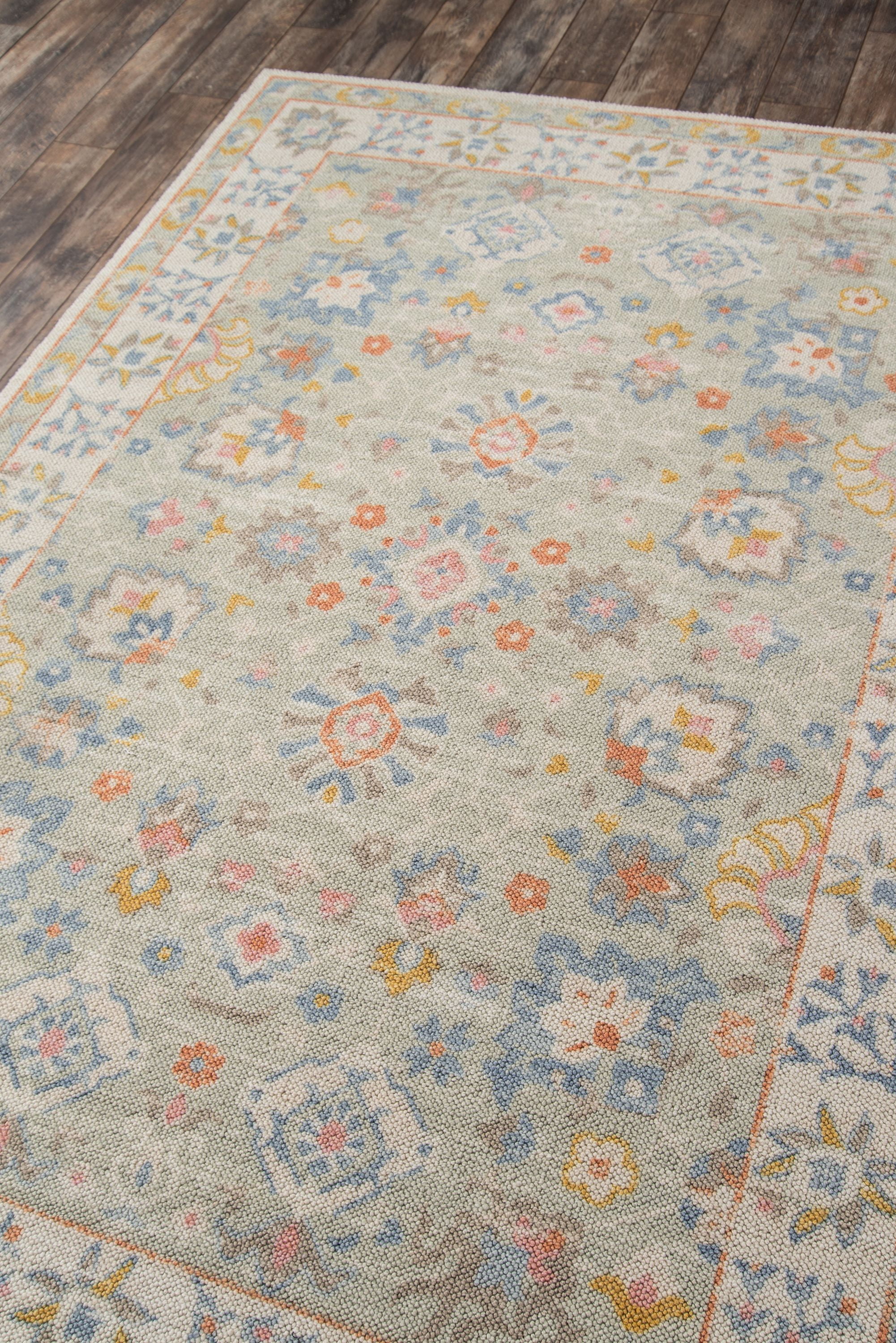 Momeni Anatolia Machine Made Wool and NylonLight Blue Area Rug 3'3" X 5'