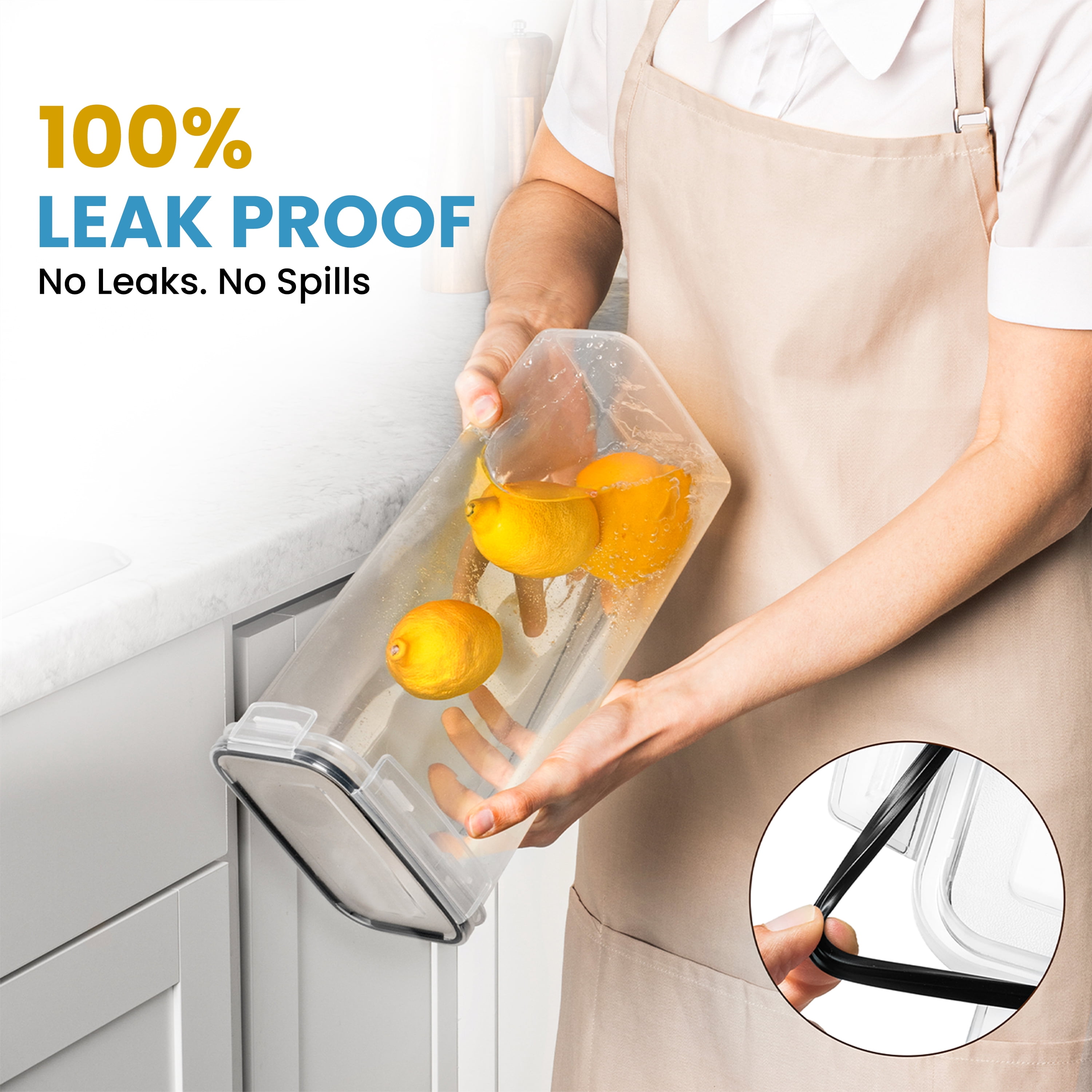 Shazo 7PC Food Storage Containers with Lids - Thumbnail 5