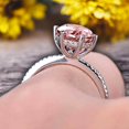 thumbnail image 2 of 6mm Round Morganite 1.5 Carat Engagement Ring Solid 10k Rose Gold Wedding Ring basket underneath Halo Pink Gemstone Promise Ring for Bride, 2 of 5