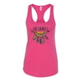 thumbnail image 3 of Wild Bobby, Colorful Neon Be Brave Dreamcatcher | Dean Russo Art Pop Culture Ladies Racerback Tank Top, Raspberry, X-Large, 3 of 6