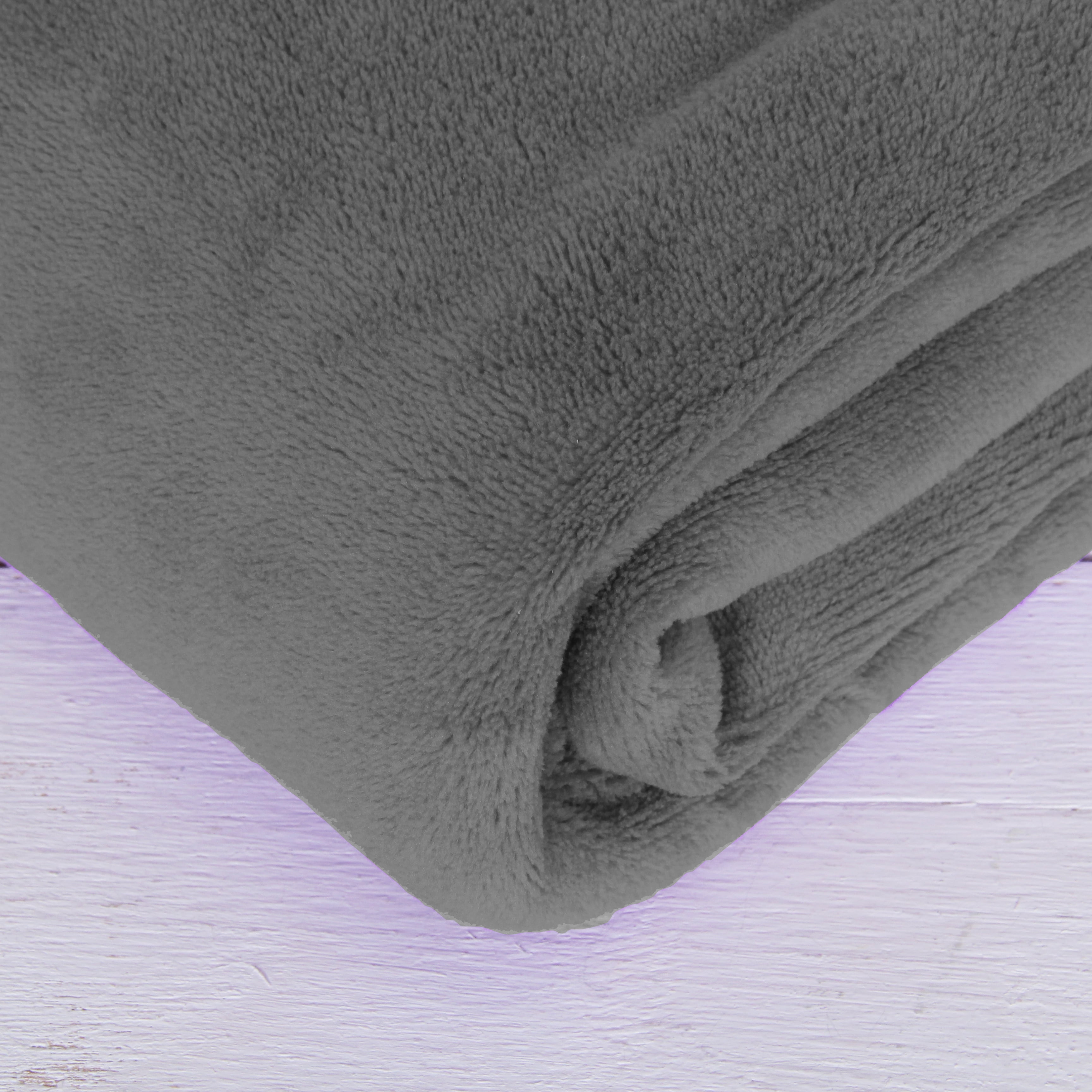 Threadart Super Soft Ultra Plush Fleece Throw Blankets 50"x60" | Fuzzy Soft Cozy Microfiber | Grey | 11 Colors available