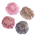 thumbnail image 1 of OULII 4Pack Reusable Hair Cap Waterproof Bathing Shower Caps for Women in Pink, 1 of 4