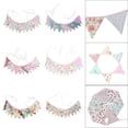 thumbnail image 4 of Cartoon Print Fabric Bunting 12 Pennant Flags Wedding Party Decoration Banner, 4 of 5