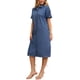 thumbnail image 4 of VESTIDO DE CAMISA DE MEZCLILLA PARA MUJER INSPIRE CHIC, MANGA CORTA, CON BOTONES, VESTIDO CASUAL MIDI AZUL S, 4 of 6