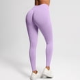 thumbnail image 6 of Maoxin Yoga Pants Women's Peach Seamless Solid Color Waist Hip Lift High Waist Yoga Wear Sports Running Fitness Yoga Pants Workout Leggings Purple S, 6 of 8