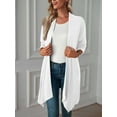 thumbnail image 4 of Deago Women's Draped Front Open Cardigan Casual Long Sleeve Lightweight Cardigan Sweaters Duster (White, M), 4 of 7
