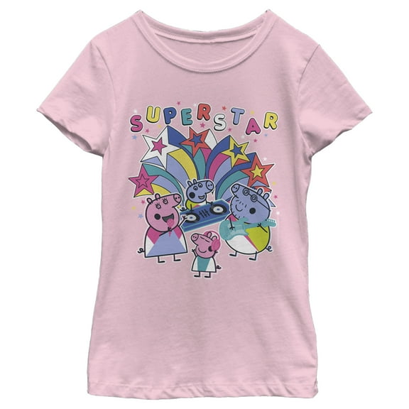 Girl's Peppa Pig Superstar Band  Graphic T-Shirt