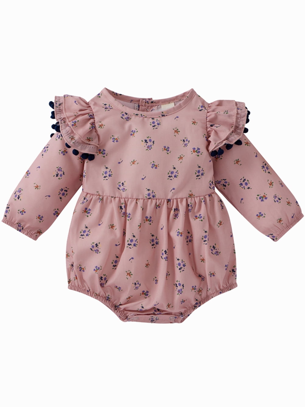 Newborn Baby Girl Flower Ruffle Romper Bodysuit Jumpsuit Outfit Clothes 0-4T 