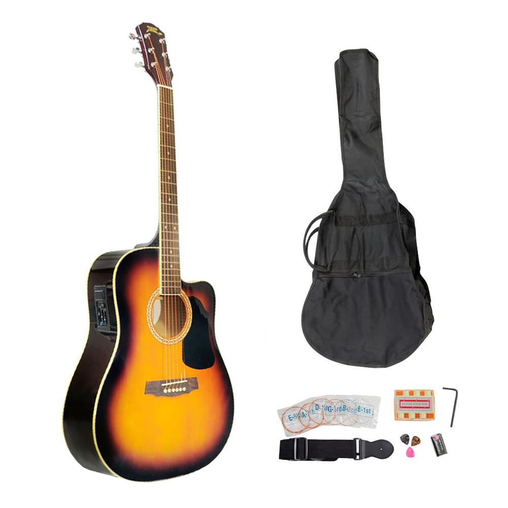 Pyle PGAKT40SB AcousticElectric Guitar Full Scale Guitar with Accessory Kit