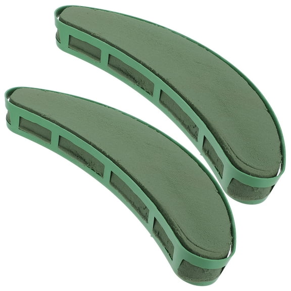 FRCOLOR Green Crescent Shaped Floral Arranging Foam for Wedding Centerpiece Flower Decor and DIY Arrangements 12.6 x 5.5 x 2.4 Inch