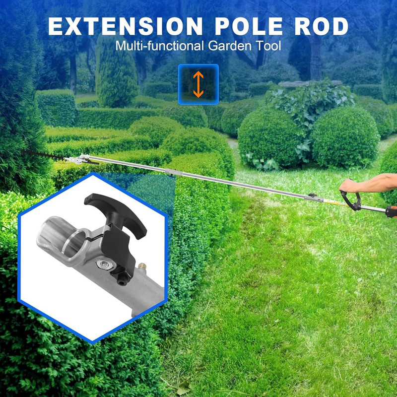 Floseru 52CC 2-Cycle Gas Weed Wacker, 5 in 1 Weed Eater Gas Powered, Upgraded 9500rpm 2200W High Power Gas String Trimmer, Gas String Trimmer, Multi Functional Garden Gas Trimming Tools