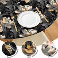 thumbnail image 4 of Pioneer Flower Floral Print Pattern Round Fitted Tablecloth with Elastic Edge,Dining Table Cover Waterproof,Outdoor Round Tablecloth for Camping,Dining,Indoor and Outdoor, 4 of 7