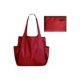 thumbnail image 2 of Color Blocked Large Capacity Folding Shopping Bag Waterproof And Waterproof Cup Shoulder Bag Portable Storage Bag, 2 of 6