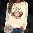 thumbnail image 2 of Peichun Tis the Pumpkin Spice Season Sweatshirt for Women Fall Long Sleeve Crew Neck Pullover Tops Vintage Graphic Drop Shoulder Loose Cozy Thanksgiving Day Shirts 1-Light Yellow L, 2 of 5