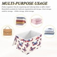 thumbnail image 6 of Yayeee Collapsible Cube Storage Bin with Lid Fabric Closet Decorative Basket with Handles, Blue Butterflies, 6 of 7