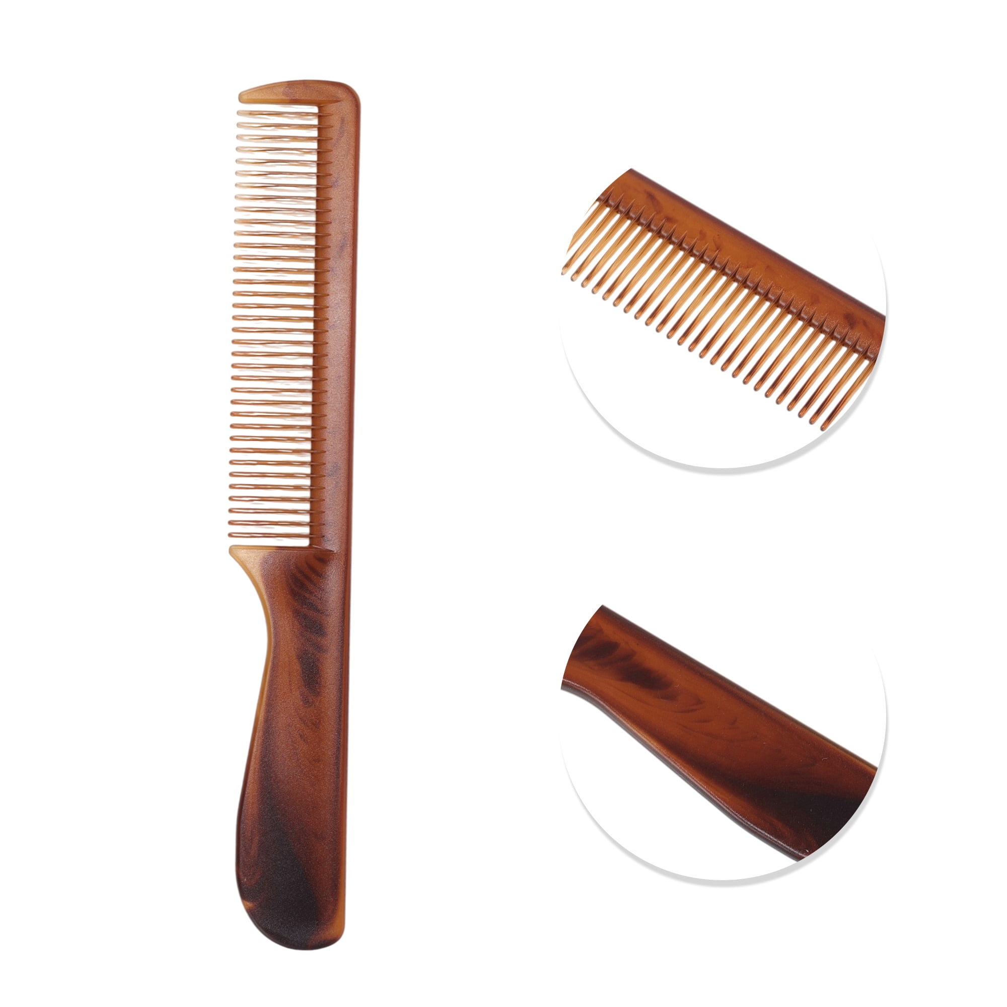 Unique Bargains 1 Piece Comfortable Two-Color Flat Comb in Amber Color for All Hair Types