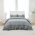 thumbnail image 2 of Move Over Gray Duvet Cover Set Ruffle Pattern Design Boho Ruffle Duvet Cover Set King Size, 2 of 8