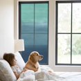 thumbnail image 3 of Teal Blue Ombre Window Privacy Film, Modern Abstract Art Texture Static Cling UV Sun Blocking Tint Film Heat Control Windows Films for Bedroom Bathroom, Window Stickers 29.5"x78.7", 3 of 8