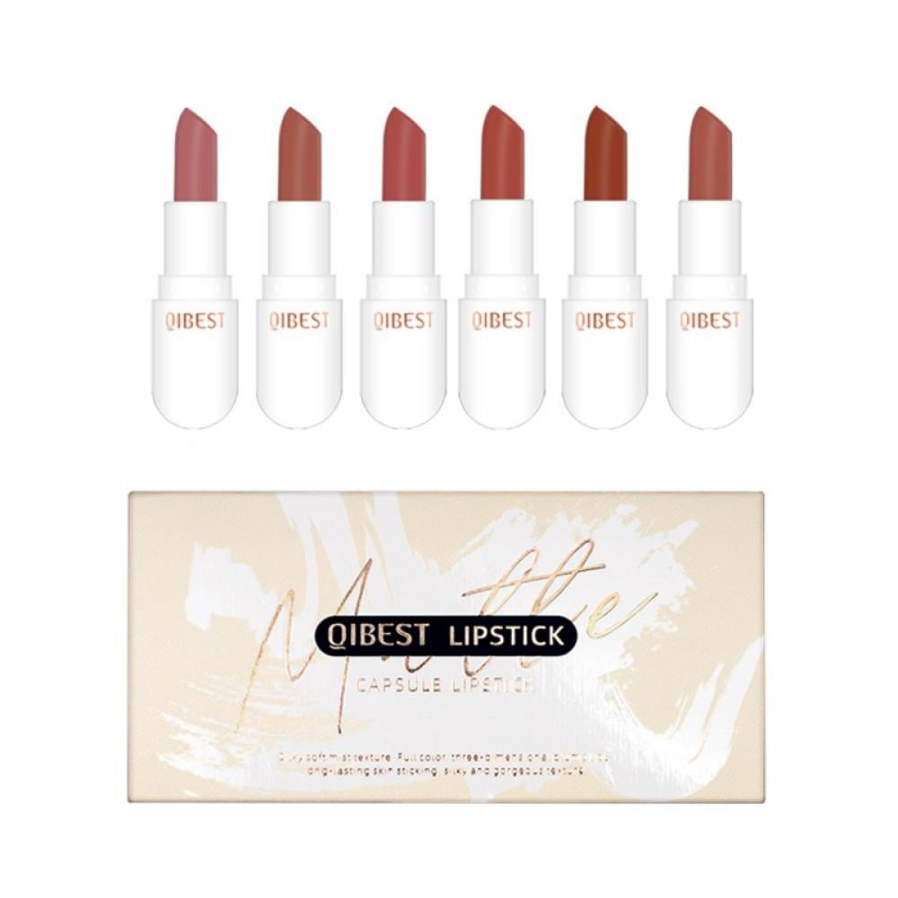 Mini Lipstick Set ,6 Colors Capsules Matte Lipstick, Pill Shaped