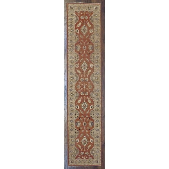 Wahi Rugs Hand Knotted Oushak Chobie White Wash 2'6"x12'0" -w712