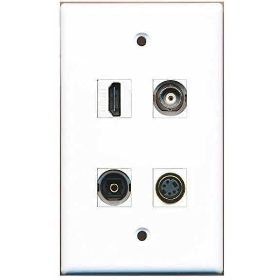 RiteAV - 1 Port HDMI 1 Port S-Video 1 Port Toslink 1 Port BNC Wall Plate