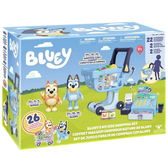 Bluey: My Size Shopping Cart Set - 26 Piece Play Set