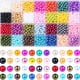 thumbnail image 4 of 1960 piezas de 6 mm y 28 colores de perlas teñidas ABS, cuentas sueltas, material para hacer pulseras y collares, accesorios de joyería, 4 of 5